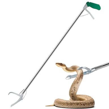 GYORGKSHI 47" Extra Heavy Duty Snake Tongs Reptile Grabber Catcher Wide Jaw Handling Tool