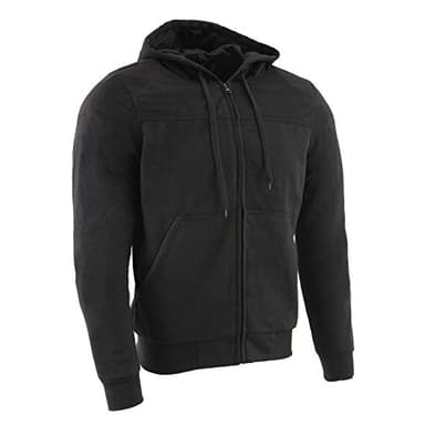 Milwaukee Leather Men's Streetguard Black CE Armored Riding Hoodie, Shoulder and Elbow Armor - MPM1788 - Large
