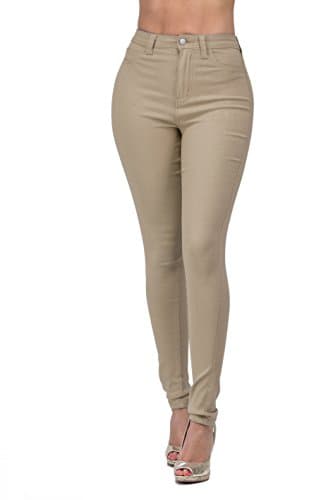 High Waisted-Rise Colored Stretch Skinny Destroyed Ripped Distressed Jeans for Women Olive Mustard RED (US, Alpha, Medium, Regular, Regular, Khaki)