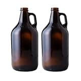 FastRack 64 oz Growler, 1/2 Gallon Glass Beer Growler, Half Gallon Glass Jug, Amber Growlers for Beer, 1/2 Gallon Glass Jug, Set of 2 - NO CAPS INCLUDED