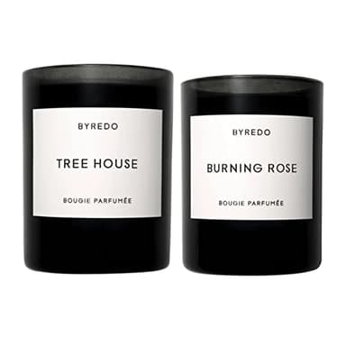 Byredo Tree House, Burning Rose Scented Candles (2-Pack, 8.4oz) Bundle (2 Items)