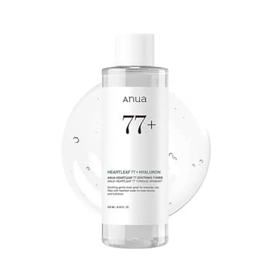 Anua Heartleaf 77 Soothing Toner, Moisturizing & Calming Facial Toner for Glass Skin, Hyaluronic Acid, Lightweight Hydration for Sensitive Skin, Redness Relief, Korean Skincare, 8.45 fl.oz