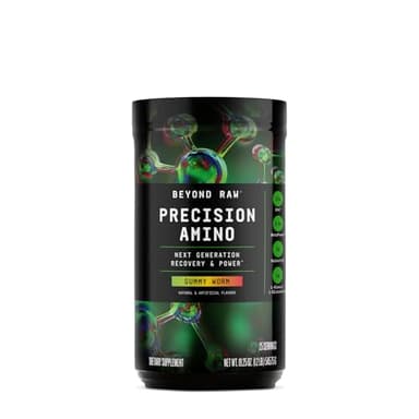 BEYOND RAW Precision Amino | Recovery & Power Amino Acid Formula | Fuel Muscles | Enhance Hydration | Gummy Worm | 25 Servings