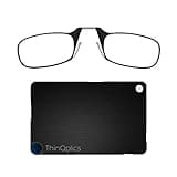 ThinOptics Reading Glasses + FlashCard Case | Black Frame, 1.50 Strength Readers