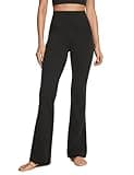 CRZ YOGA Womens Butterluxe High Waist Flare Pants 33.5 Inches - Yoga Bootcut Wide Leg with Pocket Lounge Black Small