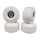 CREAJOY Skateboard Wheels, 52mm 95a, Set of 4 with Bearings (White)
