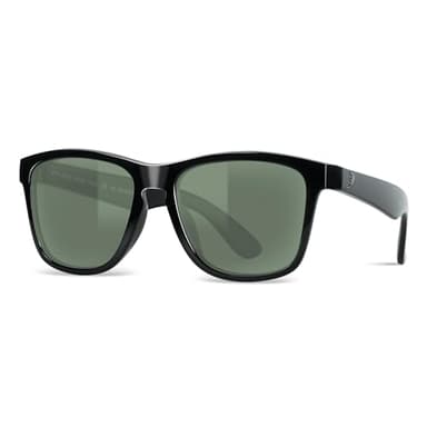 BNUS Glass Lens Polarized Sunglasses (Glass Lens, Black Frame/G-15 Polarized)