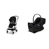 CYBEX Melio 3 Carbon Ultra-Lightweight Stroller and Cloud G Comfort Extend Infant Car Seat Travel System, Moon Black