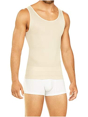 DIANE & GEORDI 3301 Under Vest Shirt Faja Body Shaper for Men | Faja Colombiana Reductora Para Hombre Beige