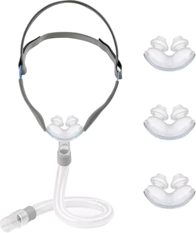 AIBUTI Comfort CPAP Nasal Pillow Mask, Replacement Frame System with Headgear, FSA HSA Eligible, Includes Small, Medium, Large Cushions, Soft, Secure Seal to Reduce Pressure Points and Minimize Leaks
