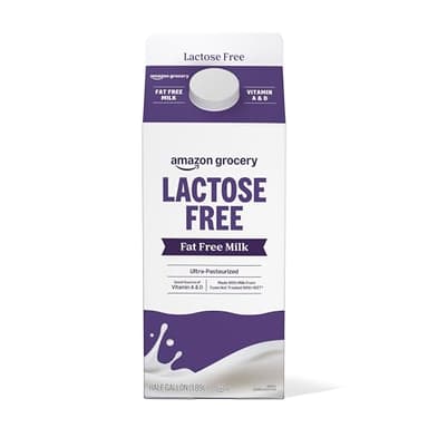 Amazon Grocery, Lactose Free Fat Free Milk, Half Gallon, 64 Fl Oz