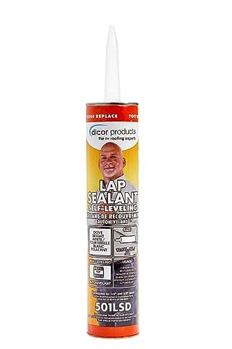 Dicor 501LSD-1 HAPS-Free Self-Leveling Lap Sealant for horizontal surfaces - 10.3 Oz, Dove (Bright White), Secure, Ideal for RV Roofing, Maintenance, Repair, Appliance Application