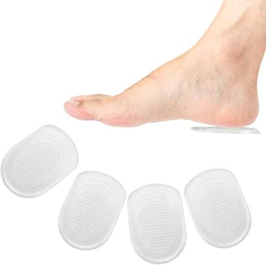 LOVE MEI Silicone Gel Heel Cups - Shoe Inserts for Plantar Fasciitis, Sore Heel Pain, Bone Spur & Achilles Pain - Pad and Shock Absorbing Support for Women (2 Pairs/4Pcs)