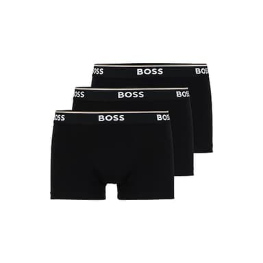 BOSS Men's 3-Pack Stretch Cotton Regular Fit Trunks, Black, Large