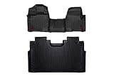 Rough Country All Weather Floor Mats Set for Ford F-150 SuperCrew-Cab (2015-2024) - Custom Fit Rubber F150 Floor Mats, Durable Rubber Truck Mats, Waterproof Truck Floor Mats