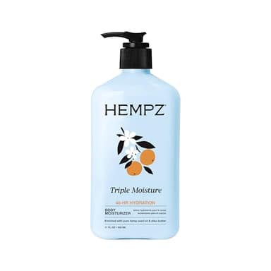 HEMPZ Triple Moisture Body Moisturizer, 17 Oz – Hydrating Lotion Rich with Minerals, Vitamin C, & Hempseed Oil to Nourish & Repair Extremely Dry or Sensitive Skin for Body