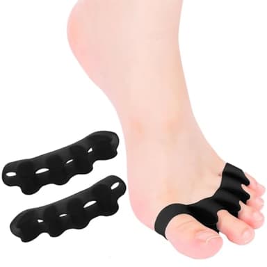 HLOES 2PCS Toe Spacers for Women and Men, Toe Separators for Pedicure, Bunion Corrector, Hammer Toe Straightener, Plantar Fasciitis, Toe Spreaders for Foot Pain Relief and Foot Health.