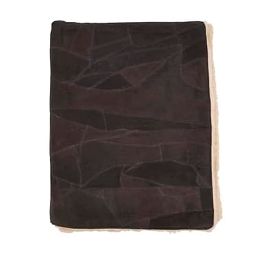 SARO LIFESTYLE Artisan Patchwork Leather Throw, 50"x60", Chocolate