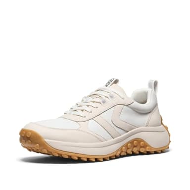 KEEN Women's KS86 Leather Comfortable Durable Retro Style Sneakers, Birch/Star White, 9