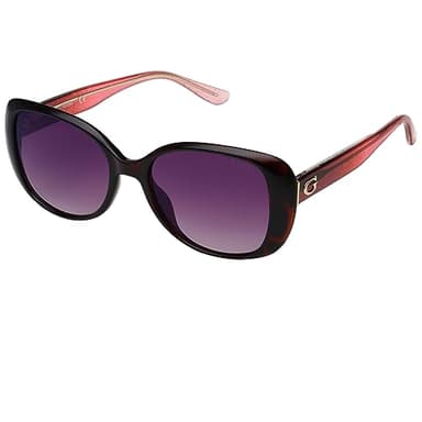 GUESS Women’s Square Sunglasses, Dark Havana Frame with Brown Gradient Lenses, 54mm