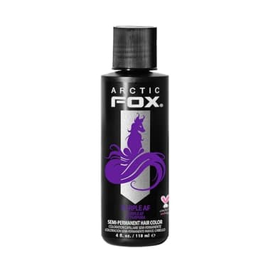 Arctic Fox Semi-Permanent Hair Dye, Vegan & Cruelty-Free, Ammonia-Free, Conditioning, Long Lasting, Vibrant Purple AF Color, For All Hair Types, Unisex, 4 Fl Oz