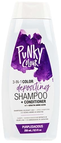 Punky Colour 3-in-1 Color Depositing Conditioner & Hair Cleanser - Purpledacious, Semi Permanent Hair Color, Temporary Hair-Dye, Sulfate-Free, Vegan, 8.5 fl oz.