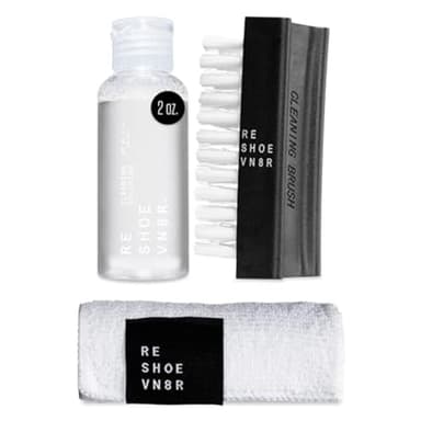 RESHOEVN8R Starter Shoe Cleaning Kit – Sneaker Cleaner with 2oz Shoe Cleaning Solution, Medium Bristle Brush & Microfiber Towel – Safe for Canvas, Mesh, Leather, Nubuck, Knit, Plastic & Rubber Shoes