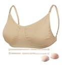 Daydance Nude Women Bralette with Clear Back Straps, Soft Bra with Silicone Placket for Ballet, Dance, Gymanstics, Performance, Daily Life, Indoor Sports