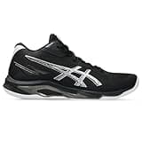 ASICS Men's Netburner Ballistic FlyteFoam 4 Mid Top Volleyball Shoes, 13, Black/White