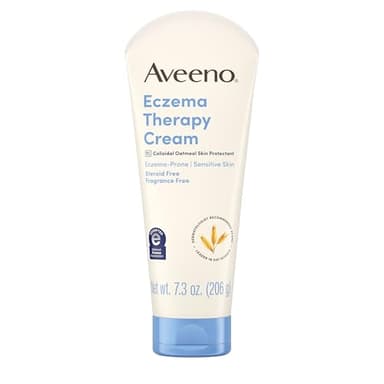 Aveeno Eczema Therapy Daily Moisturizing Body Cream for Itchy, Dry, Sensitive Skin, Soothing Eczema Relief Cream, Colloidal Oatmeal Skin Protectant, Dye-, Steroid- & Fragrance-Free, 7.3 oz