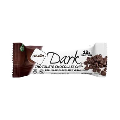 NuGo Dark Chocolate Chocolate Chip, 12g Protein Bar, Vegan, Gluten Free, Non-GMO, Kosher Pareve, 1.76oz Bar