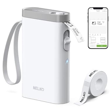 Nelko Label Maker Machine with Tape, P21 Bluetooth Label Printer, Wireless Mini Label Makers with Multiple Templates for School Office Home, White