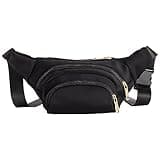 Zodaca Black Extra Large Fanny Pack Plus Size, Crossbody Bag with Adjustable Belt Straps Fits 34-60 Inch Waist (Expands to 5XL)