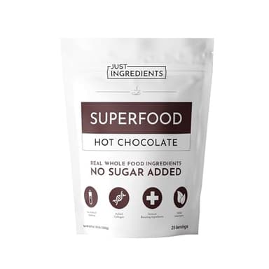 Superfood Hot Chocolate | 25 Servings | With Grass-fed Collagen, Organic Cacao, Cinnamon, Ashwagandha, Turmeric & Lion’s Mane | No Sugar Added | Supports Gut Health, Immunity & Cognitive Function*