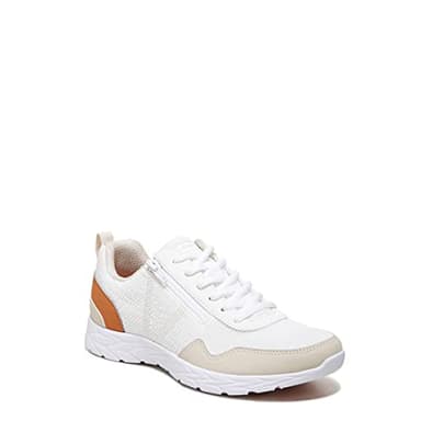 Vionic Women's Brisk Jeta Comfortable Lace Up Leisure Shoes- Supportive Walking Sneakers That Include Three-Zone Comfort with Orthotic Insole Arch Support White 6.5 Medium