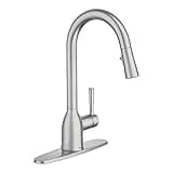 Moen 87233SRS Adler One-Handle High Arc Pulldown Kitchen Faucet with Power Clean, 24.7" L x 12.3" W x 14.6" H, Spot Resist Stainless