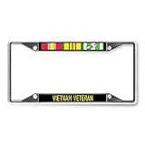 Metal License Plate Frame Vietnam Veteran A Car Auto Tag Holder Chrome 4 Holes One Frame