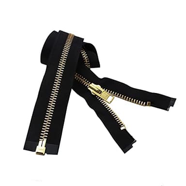 #10 Extra Heavy Jacket Separating Zipper - YKK Brass Metal Separating - Color Black - Made in The United States - Choose Your Length (24" Inches)