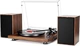 HiFi Turntable Bluetooth USB, Record Player with Speaker, Dual Compact Stereo System, Adjustable counterweight Magnetic Cartridge, RCA Output to Connect to Active Speakers