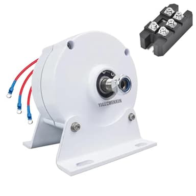 YIGECHENXIN 220v, 6000W Low RPM Permanent Magnet Generator, 450 R/Min 12V 24V 48V 220V Gearless Permanent Magnet Motor DIY for Wind Turbine Water Turbine (with Base)