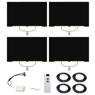 Electric Control Automotive Window Film 4PCS Black, Instant Privacy & UV Protection, Frosted to Clear Switching, DIY Kit for Car Side/Rear Windows