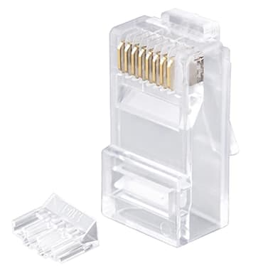 W-NECTOUN CAT6 Connector 2-PC Set,100-PACK Cat6 RJ45 Ends,UTP Network Plug for Solid Strand Cable