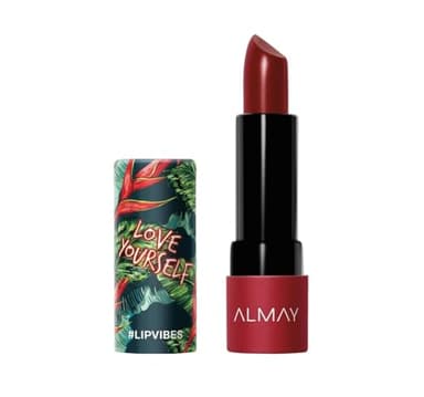 Almay Lip Vibes Lipstick with Vitamin E Oil & Shea Butter, Matte Cream Finish, Hypoallergenic, Love Yourself, 0.14 Oz