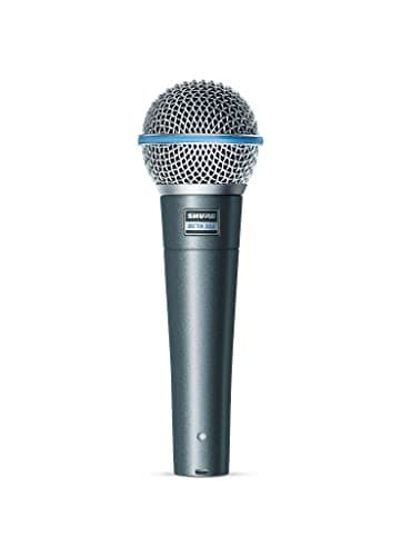 Shure BETA 58A Vocal Microphone - Single Element Supercardioid Dynamic Mic for Stage and Studio,Wired, Includes A25D Adjustable Stand and 5/8” to 3/8” (Euro) Thread Adapter and Storage Bag