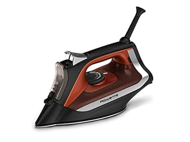Rowenta Iron Steamer for Clothes, Stainless Steel Soleplate Steam Iron, Microsteam Holes, 1700 Watts, Lightweight, Auto-off, Black, DW2360