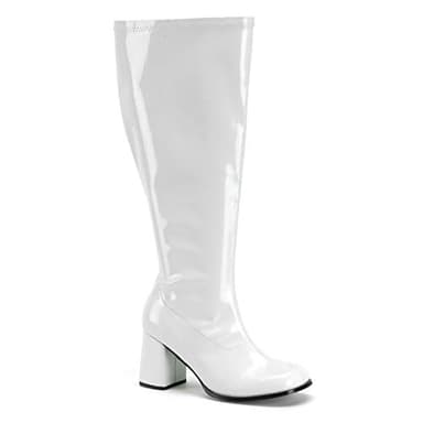 Funtasma Women's Gogo-300X Knee-High Boot,White Stretch Patent,9 C/D US