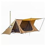 POMOLY Hot Tent Bushcraft Tent, STOVEHUT 70 with 2 Tarp Poles and 2 Tent Poles for 1-2 Person Hiking, Backpacking | Latest 3.0 (Without a Fireproof Ground Sheet)