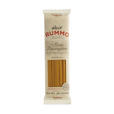 Rummo Bucatini Pasta N.6 - Bucatini Pasta Noodles, Dry Pasta, Durum Wheat Semolina Pasta, Bronze Cut, Imported from Italy - 16 Ounce (Pack of 1)