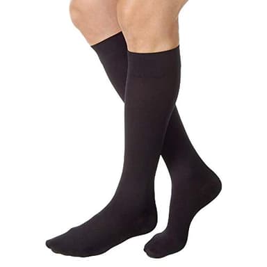 JOBST Relief Knee High Graduated Compression Socks, 15-20 mmHg - Comfortable Unisex Design - Closed Toe, Black, Medium