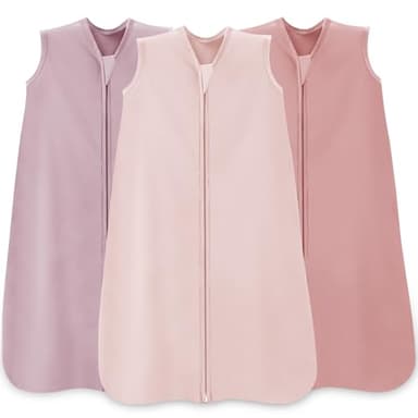 Wrrernsin Baby Sleep Sack 12-18 Months Baby Wearable Blanket 100% Cotton TOG 0.5 2-Way Zipper Newborn Sleeping Bag, 3 Pack Comfy Lightweight Sleep Sacks for Babies